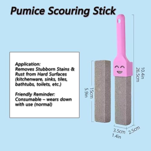 10 Pack Pumice Stone Scouring Sticks with 2 Universal Handles, Grey Pumice Stone Cleaner for Cleaning Toilets, Bathrooms, Kitchens, Spas and Pools, Plus 1 Dual-Use 2-in-1 Dustpan Brush (11-in-1) - color: 11-in-1