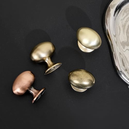 HARPOON Cabinet Hardware Knobs Round Furniture Mushroom Knob - 1.4 Inch 10 Pack Antique Copper - color: Antique Copper