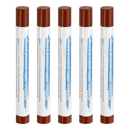 HARFINGTON 5pcs Wood Filler Sticks Wooden Wax Touch Up Furniture Repair Crayons for Scratch Hole Wood, Dark Walnut - color: Dark Walnut