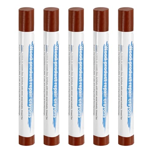 HARFINGTON 5pcs Wood Filler Sticks Wooden Wax Touch Up Furniture Repair Crayons for Scratch Hole Wood, Dark Walnut - color: Dark Walnut