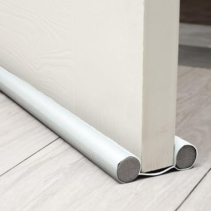 Door Draft Stopper, Under Door Noise Blocker, Sound Light Air Proof Sealer, Adjustable Soundproof Insulation Strip, Doors Draft Guard, 37.5 inch, White