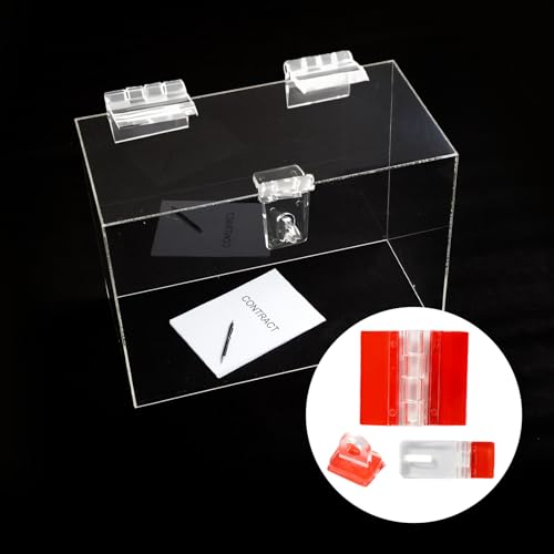 5 Set Acrylic Hinges and Self-Adhesive Latch Buckles Kit, Clear Plastic Hinges for Glass, Furniture, Display Stand, Crafts, Aquariums, Cabinets, DIY Clear Containers