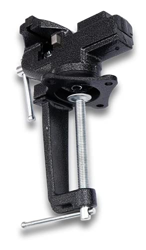 Wedge Guys Bench Vise w/Quick Release & Swivel + Removable Workbench Clamp, Rubber Clamp to Regrip Golf Clubs & More