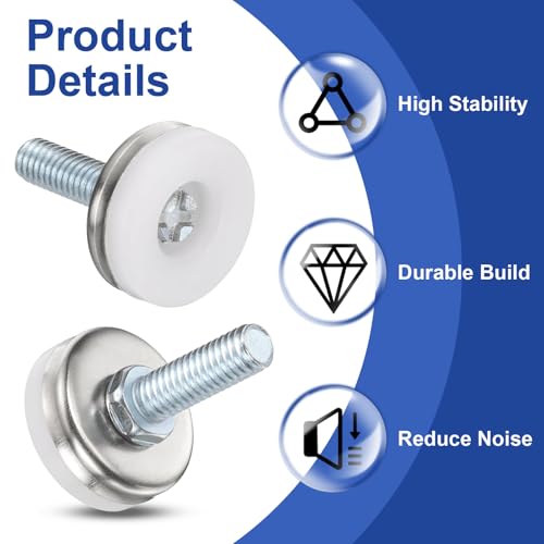 uxcell 5/16"-18 Thread Furniture Feet Levelers, 8Pcs 25.4x29mm LxW Adjustable Furniture Feet Screw in Threaded Leveling Leg Screw on Chair Foot Glides Leveling for Table Chair Silver - color: Silver, size: 5/16"-18 25.4x29mm