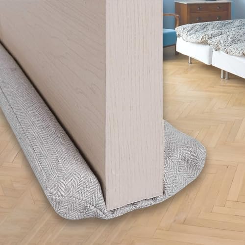 VISEMAN 36 Inch Under Door Stopper-Door Noise Blocker, Double Sided Door Stopper, Machine-Washable - color: Nylon-cotton Beige