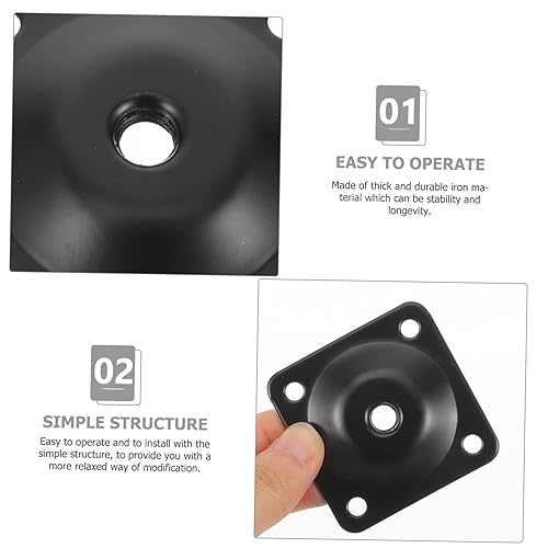Cabilock Furniture Leg Mounting Plates Set Heavy Duty Iron Brackets for Sofa Table Chair Repair Easy to Install Sturdy Flat Design for Replacement of Worn Leg Connectors