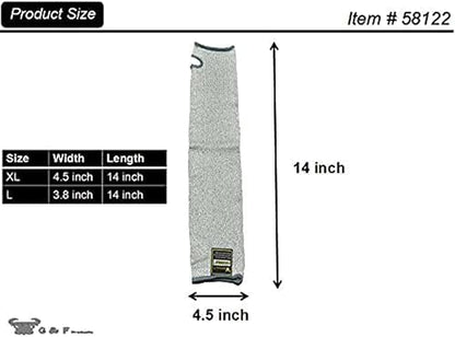 G & F PRODUCTS 100% Kevlar fiber by DuPont Cut Resistant Knit Sleeve, Sold by 6-piece pack - color: Cut Level 5 With Thumslot 18 Inch Grey
