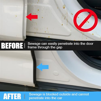 Double Layer Car Door Seal Strip, 32.8FT 2 Holes B Shape Rubber Soundproofing Vehicle Sealing Trim, Self Adhesive Edge Weatherstrip Protector, Universal Automotive Accessories