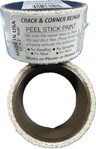 Stepsaver Products USA Made Stress Crack Tape (25' x 2") Smooth Roll (1) Easily Repair Cracks and Corners Simply Peel Stick Paint - size: 25' X 2" Smooth