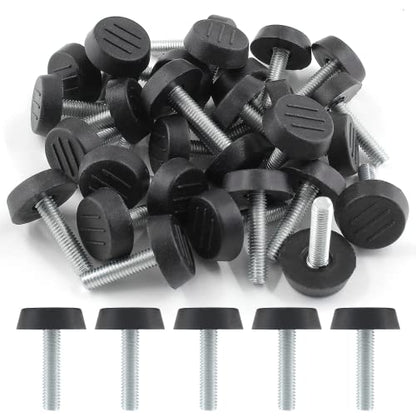 Zorfeter 30 Pcs Screw in Threaded Furniture Adjustable Levelers, M6 Leveling Feet Patio Furniture Glide Leveling Feet for Table, Chair, Furniture Legs (M6 x 25mm) - size: M6 x 25mm