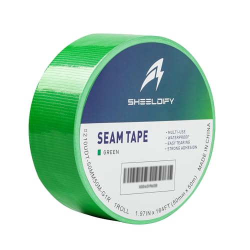1.97" x 164‘ Seam Tape - Duct Tape Edge Tape Heavy Duty Multi-Purpose, Hand-Tearable, No Residue, Green, 1 Roll - color: Green, size: 1.97" x 164' 1Roll