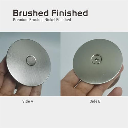 Door Knob Cover, 2-5/8" Diameter Solid Steel Deadbolt Cover Plate, Hole Filler Plate for Door Handle (1, Satin Nickel) - color: Satin Nickel