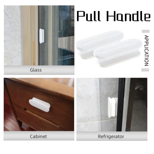 Self-Adhesive Pull Handles 4 Pack, Handle Helper for Kitchen Cabinet Knobs Drawer Window Sliding Closet Push Pull Helper Stick-on Handles (Black) - color: Black
