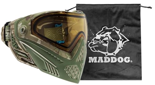 Maddog Dye i5 Thermal Anti-Fog Paintball Airsoft Mask Goggle System Combo with Microfiber Bag | Safety Certified Protection - color: Dyecam