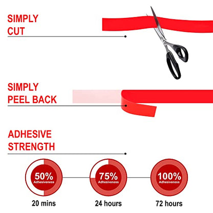 CANOPUS Double Sided Mounting Tape, Strong & Heavy Duty, Permanent Clear 4910, for Indoor Outdoor Fixing, DIY Crafts, LED Lights, Car Glass, Home & Office Walls Decoration, 0.75in x 15ft, Made in USA - size: 0.75in x 15ft