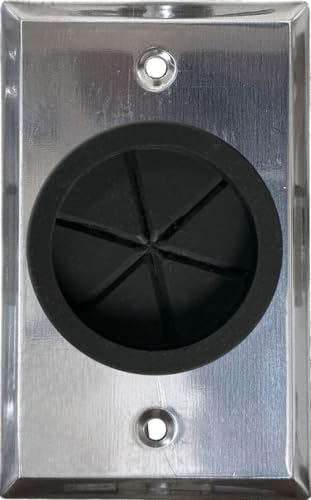 DIYTECH Grommet Wall Plate – Cable Pass Through Plate for In-Wall Cable Management, Wire Concealment for TV, HDMI, Ethernet, Speaker, and Home Theater Systems - (Stainless Steel) - color: Stainless Steel
