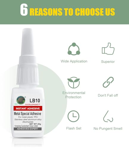 Super Glue for Metal, Instantly Strong Adhesive for Stainless Steel,Iron,Aluminum Alloy,Automotive Repair, Metalwork,Tools,DIY Craft - Clear, Waterproof, Heat-Resistant