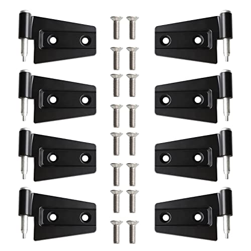 Door Hinges Compatible with Wrangl-er JK JKU Unlimited 2007-2018 Aluminum Door Hinge Kits 2 Doors & 4 Doors (8 Pcs w/ 16 Pcs Screws) - size: 4 Door Outside Hinges