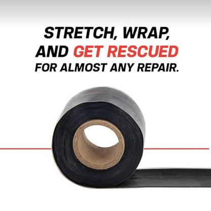 Bond It Rescue Tape, Self-Fusing Silicone Tape, Emergency Plumbing Pipe & Radiator Hose Repair, Electrical Insulation, Waterproof, 950PSI, 1" Width x 36' Length x 0.02" Thick, Black - color: Black, size: 1" x 36' x 20mil