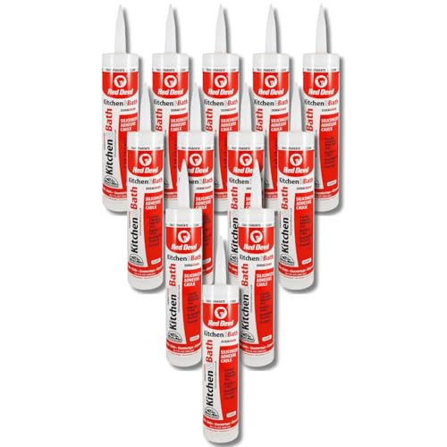 Red Devil 0408 Duraguard Kitchen & Bath Siliconized Acrylic Caulk, 10.1 oz., Clear, 12 Pack, Made in USA - color: Clear, size: 10.1 oz., style: 12 - Pack
