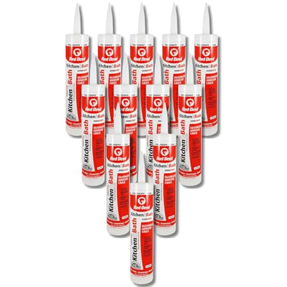 Red Devil 0408 Duraguard Kitchen & Bath Siliconized Acrylic Caulk, 10.1 oz., Clear, 12 Pack, Made in USA - color: Clear, size: 10.1 oz., style: 12 - Pack