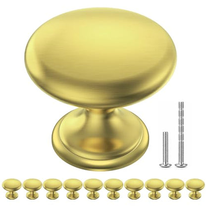 POZEAN Cabinet Knobs Brushed Nickel 10 Pack Cabinet Handles Drawer Knobs Solid Knobs Gold with Screws for Dresser Drawer Cabinet Cupboard - Modern Kitchen, Bedroom and Bathroom Hardware,Gold - color: Gold, size: 10 Pack