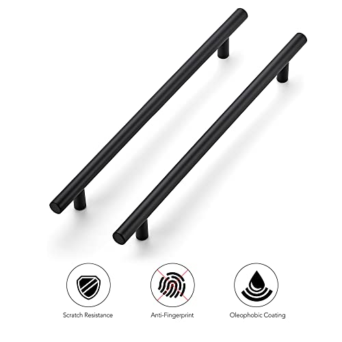 Ravinte 10 Pack 8-13/16 Inch Cabinet Handles Matte Black Stainless Steel Kitchen Cupboard Pulls 11-3/10"Length,8-13/16" Hole Center - size: 11-3/10 Inch（8-13/16 Inch Hole Center）