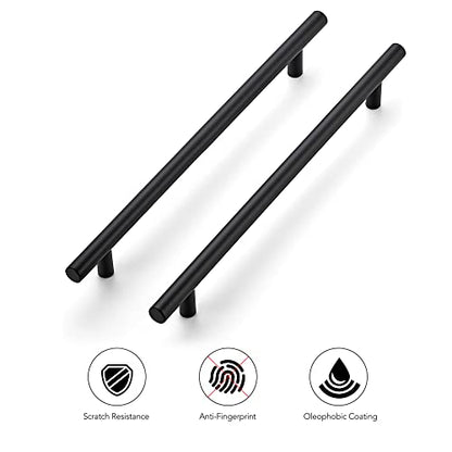 Ravinte 10 Pack 8-13/16 Inch Cabinet Handles Matte Black Stainless Steel Kitchen Cupboard Pulls 11-3/10"Length,8-13/16" Hole Center - size: 11-3/10 Inch（8-13/16 Inch Hole Center）