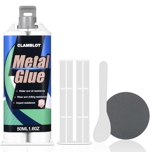 Heavy Duty Metal Glue & Steel Epoxy - 1.76oz Waterproof Liquid Weld, Strongest Adhesive Bonds to Steel, Plastic & Ceramic, Pipe Leak Sealer, Pegamento para Metal, Cold Welding Repair Kit - size: Metal Glue + 1 PCS