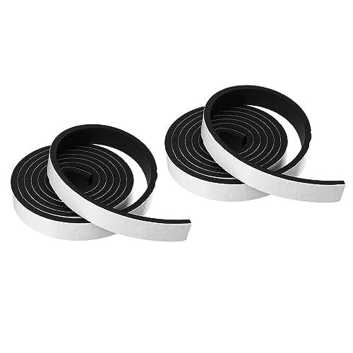 PATIKIL Foam Weather Stripping for Doors, 2 Rolls 3/4" W x 3/16" T Foam Seal Tape Adhesive Insulation Strip for Door Window Air Conditioning, Black(13 Ft Total Length in 2 Rolls) - size: 3/4" W x 3/16" T