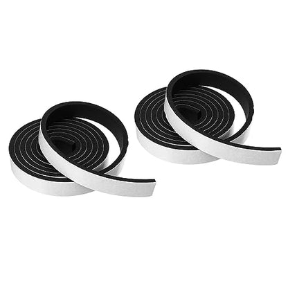 PATIKIL Foam Weather Stripping for Doors, 2 Rolls 3/4" W x 3/16" T Foam Seal Tape Adhesive Insulation Strip for Door Window Air Conditioning, Black(13 Ft Total Length in 2 Rolls) - size: 3/4" W x 3/16" T