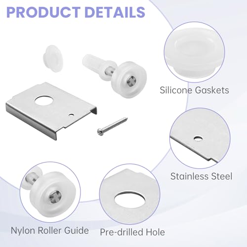 N 7192 Bi-fold Door Repair Bracket and N 7266 Bi-Fold Door Top Pivot and Guide Wheel, Bifold Closet Door Hardware Repair Part, Top or Bottom Mount