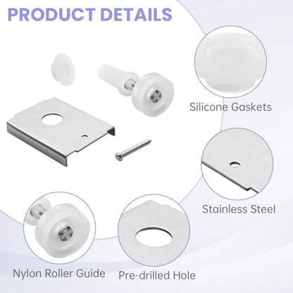 N 7192 Bi-fold Door Repair Bracket and N 7266 Bi-Fold Door Top Pivot and Guide Wheel, Bifold Closet Door Hardware Repair Part, Top or Bottom Mount