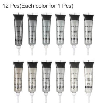 HARFINGTON 12 Colors Wood Filler Scratch Repair Kit Touch Up Filler Wood Paint for Repairing Scratches Cracks Holes on Wooden Floors Cabinet, Table, Gray Series - color: Gray Series