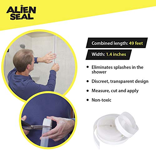 Alien Draft Seal Weather Stripping Door Seal – Longer 64ft (3 Rolls) Silicone Door Bottom Draft Stopper Tape - size: 64 Feet - 1 Pack