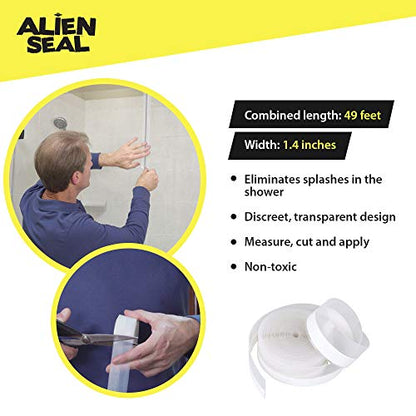 Alien Draft Seal Weather Stripping Door Seal – Longer 64ft (3 Rolls) Silicone Door Bottom Draft Stopper Tape - size: 64 Feet - 1 Pack