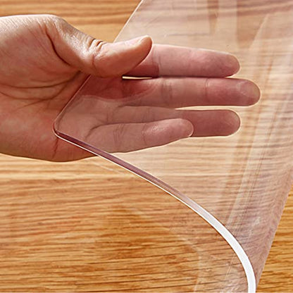 Multi-sizes Small Clear PVC Dining Table Cover Protector Heat Resistant Waterproof Computer Mat Crystal Plastic Desk Top Protection for Coffee Night Stand Desk Dresser End Table 8x36 In PVC Tablecloth - size: 8"x36"