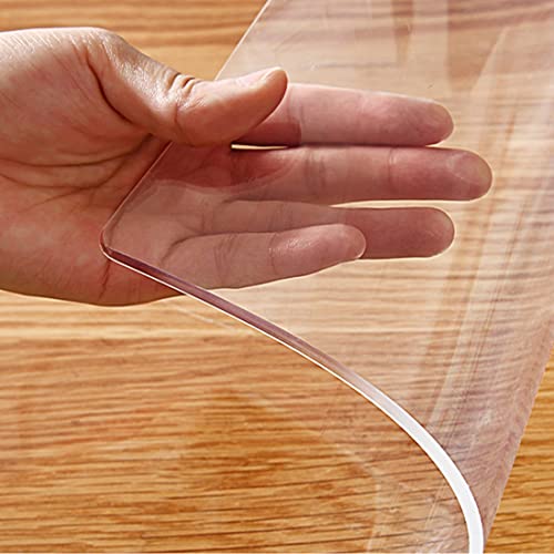 Clear PVC Table Pad Blotter Protector Multisize 1.5mm Thick 12x42 Inch Rectangular Plastic Table Protector Desk Cover Mat for Office Computer Desk Night Stand End Table Protector Non-Slip Desk Mat - size: 12"x42"