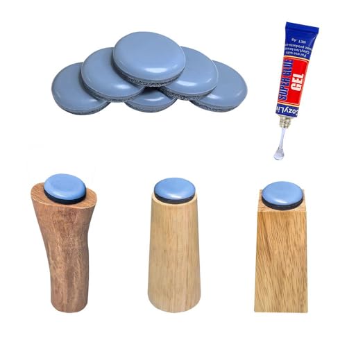 No Lost Pads! Chair Leg Glides (Felt Base) for Thick, Thin & Plush Rugs – Easy Glide, No Wrinkles, Chair Feet, Not Adhesive Backing | 25mm (1") Round, 24 Pcs - size: 1" Round Gray