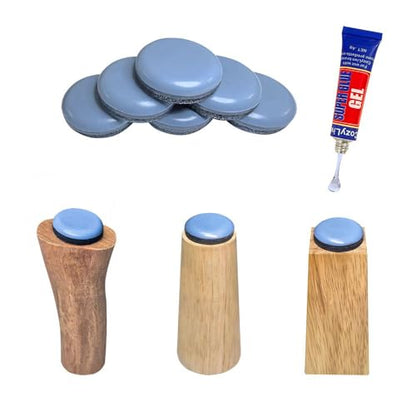 No Lost Pads! Chair Leg Glides (Felt Base) for Thick, Thin & Plush Rugs – Easy Glide, No Wrinkles, Chair Feet, Not Adhesive Backing | 40mm (1.6") Round, 16 Pcs - size: 1 9/16" Round Gray