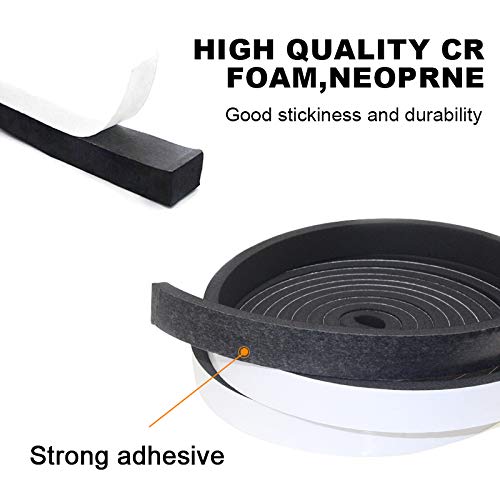 Weather Stripping Door Seal Strip for Doors and Windows, 1In x 1/8In X 33Ft Foam Insulation Tape Self Adhesive,Sound Proof,Weatherstrip,Pipe Cooling, Air Conditioning Seal Strip - size: W:1In xT: 1/8In XL: 33Ft