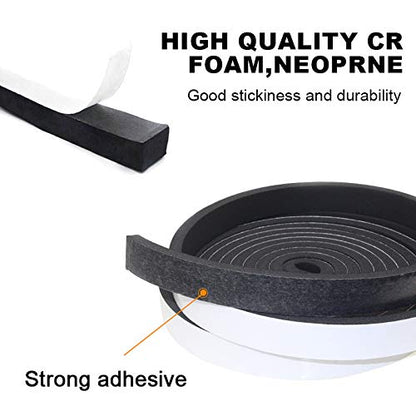 Weather Stripping Door Seal Strip for Doors and Windows, 1In x 1/8In X 33Ft Foam Insulation Tape Self Adhesive,Sound Proof,Weatherstrip,Pipe Cooling, Air Conditioning Seal Strip - size: W:1In xT: 1/8In XL: 33Ft