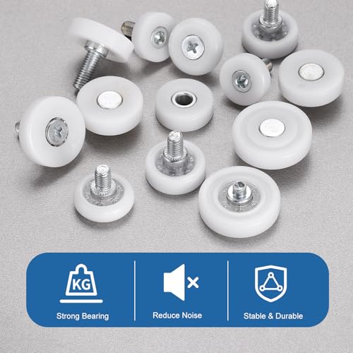 uxcell 12Pcs Drawer Rollers, 19mm Plastic Positioning Pulleys Small Drawer Pulley Bearing Replacement Wheel for Furniture Parts Cabinet Cupboard Wardrobe Slides - size: 19mm