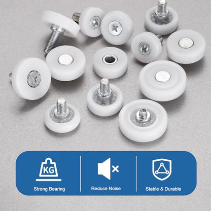 uxcell 12Pcs Drawer Rollers, 29mm Plastic Positioning Pulleys Small Drawer Pulley Bearing Replacement Wheel for Furniture Parts Cabinet Cupboard Wardrobe Slides - size: 29mm