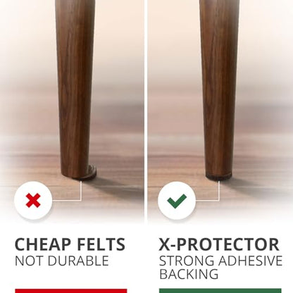 X-PROTECTOR Felt Furniture Pads - 32 PCS 1 1/2" Floor Protectors for Chair and Furniture Feet - Protect Your Hardwood Floors! (Brown, Round) - size: 1 1/2" 32 Brown, Round