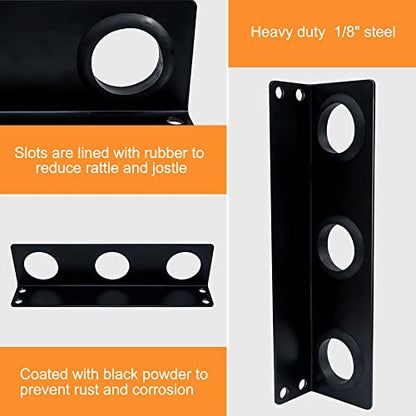 lifgarfe 6 Hole Hand Tool Holder Rack Tool Storage Rack fit for lanscaping Trailer and Truck