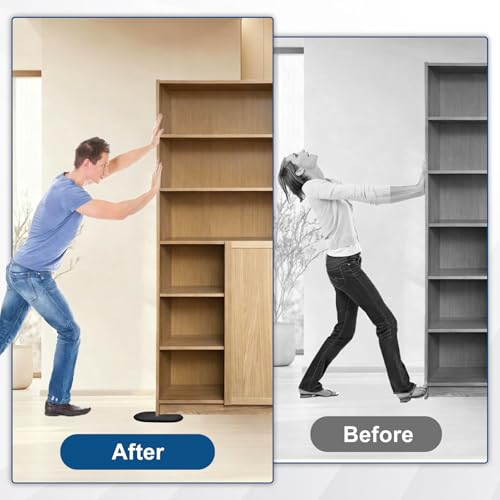 8 Pack Large Furniture Movers Sliders for Carpet and Hardwood Floors, 9 1/2" x 5 3/4" Reusable Oval Plastic Moving Pads for Heavy Furniture Sliders, Effortless Moving and Surface Protection