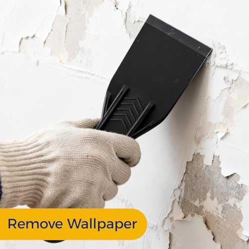 2 Inch Plastic Putty Knives Set, 6Pcs Plastic Putty Filler Knife & Scrapers Tool Non Scratch, Spackle Knife Scraper Tool for Wall Repair, Wallpaper Paint Removal