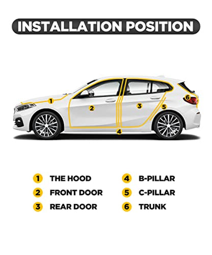 YAKEFLY Z-Shape Automotive Weather Seal, 13Ft Car Windshield & Door Seal, Self-Adhesive Seal Strip