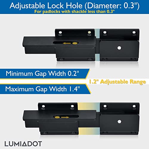 Flip Gate Latch Lock with Padlock Hole 3Pack, 3.5mm Heavy Duty Aluminum Alloy Adjustable Door Latch for Sliding Swing Open Gate, Outdoor, Wooden Fence, Barn, Shed, Garage, Yard - size: 3 Pack